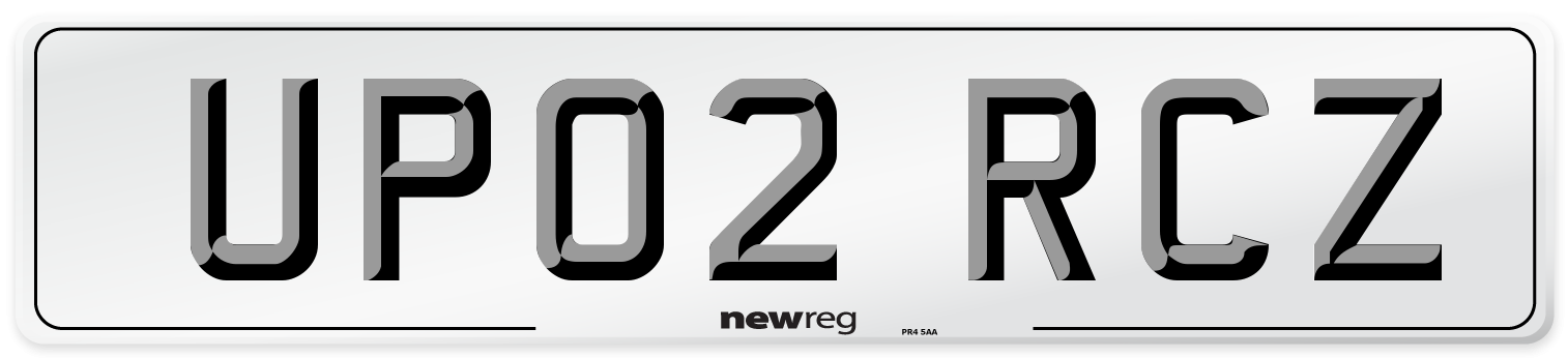 UP02 RCZ Number Plate from New Reg
